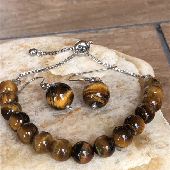 Tiger’s Eye BOLO Bracelet & Earring Set